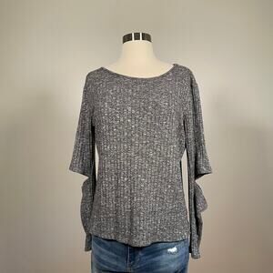 DREW • Ribbed Long Sleeve Sweater with Cutouts